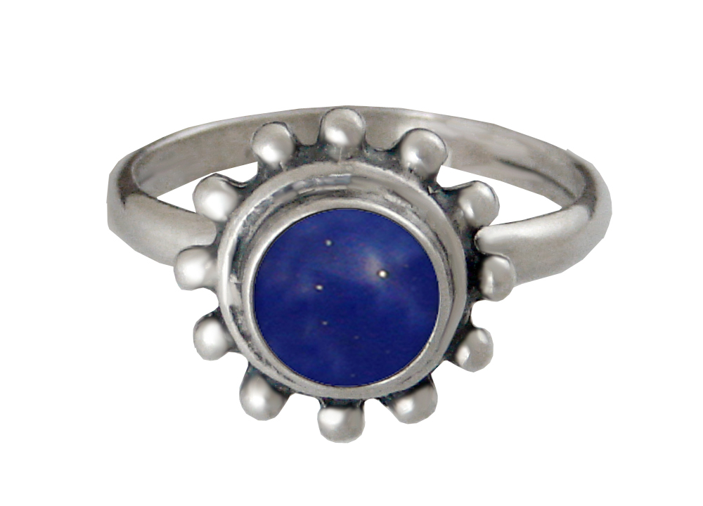 Sterling Silver Gemstone Ring With Lapis Lazuli Size 8